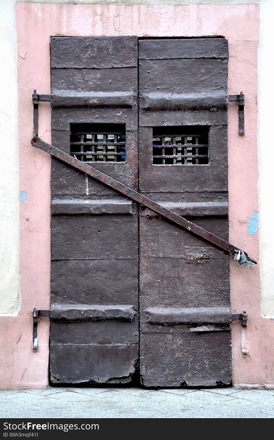 Vintage metal door