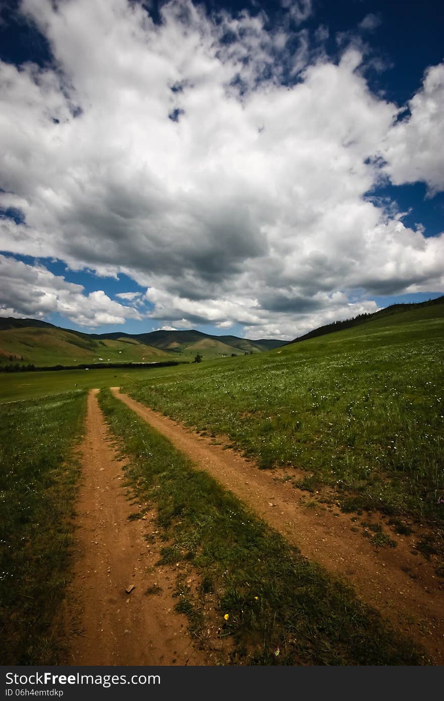 A very typical mongolian road