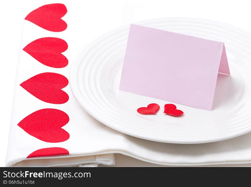 Card For Congratulation On A Plate For Valentine S Day