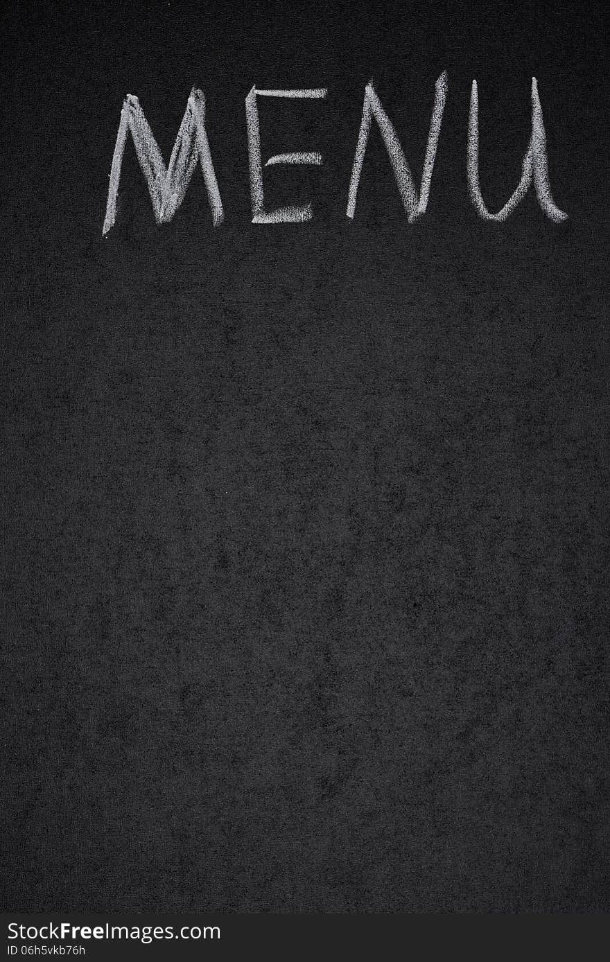 Menu Title Is Written White Chalk On A Blackboard