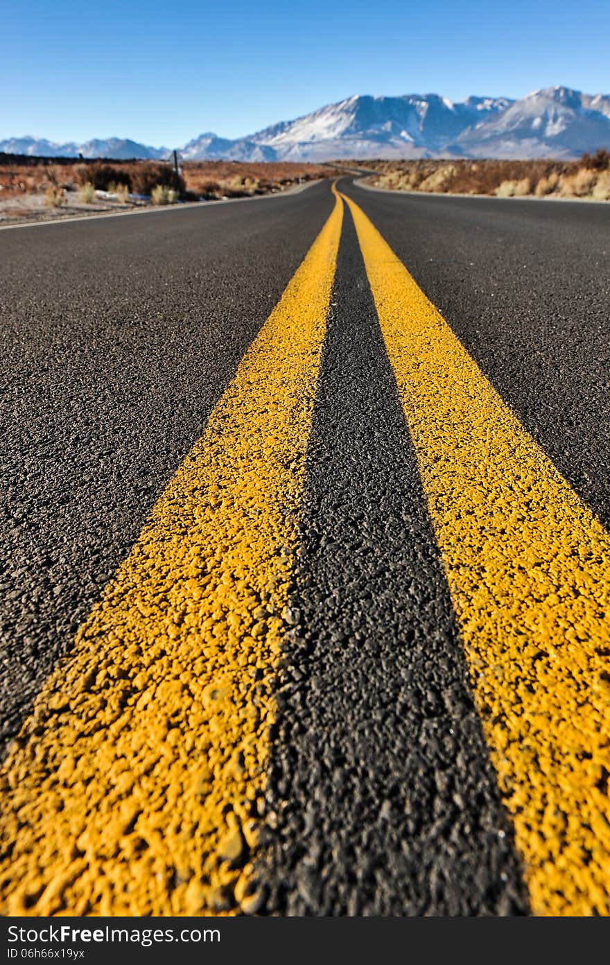 Double yellow lines in middle of road