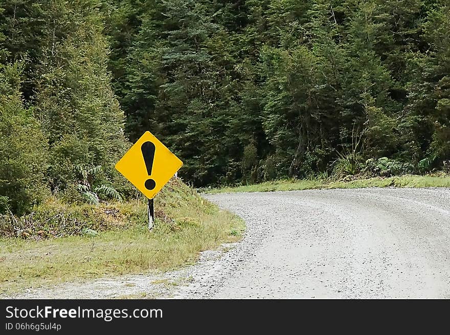 Exclamation traffic sign