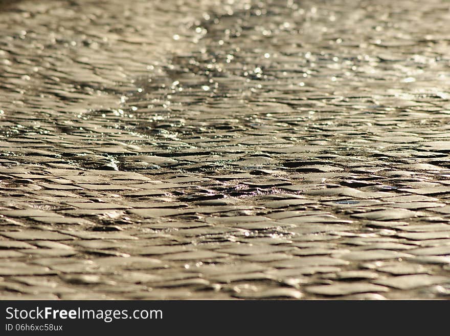 Cobblestone paved street