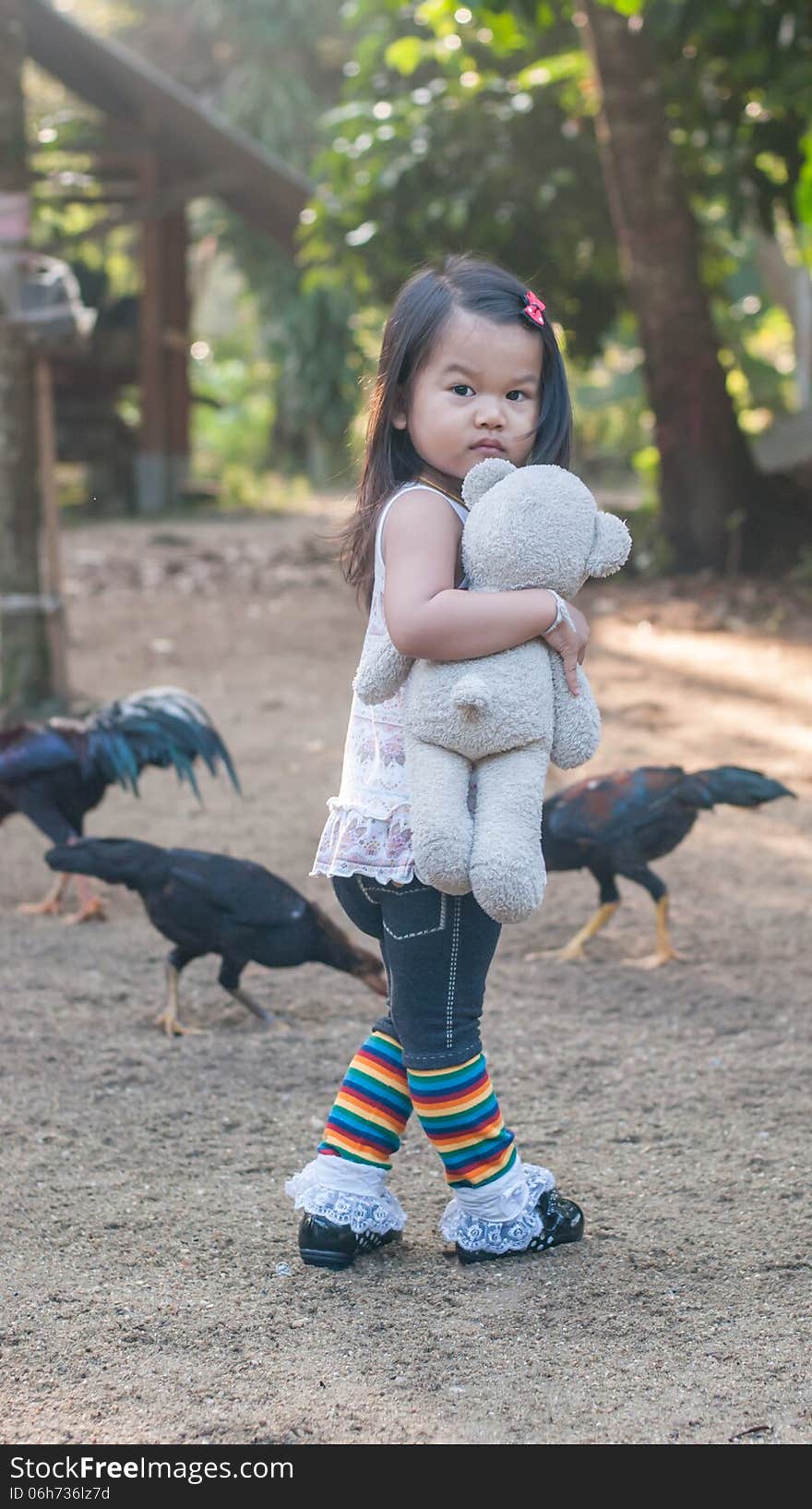 Love and affection of a child and favorite teddy bear. Love and affection of a child and favorite teddy bear.