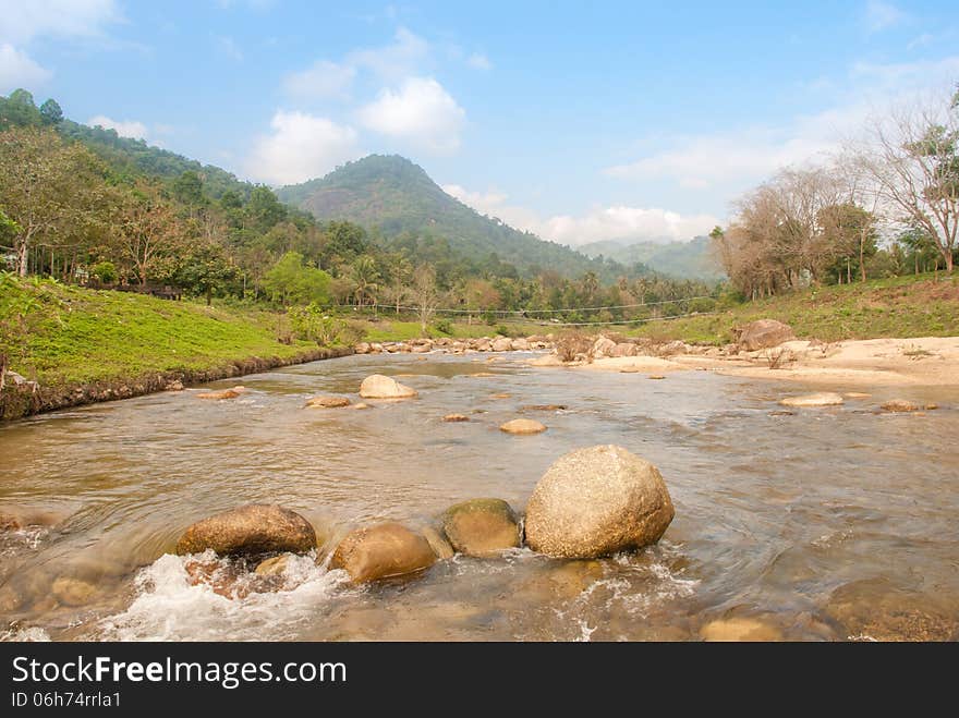 Beautiful river flow over the stone. Beautiful river flow over the stone