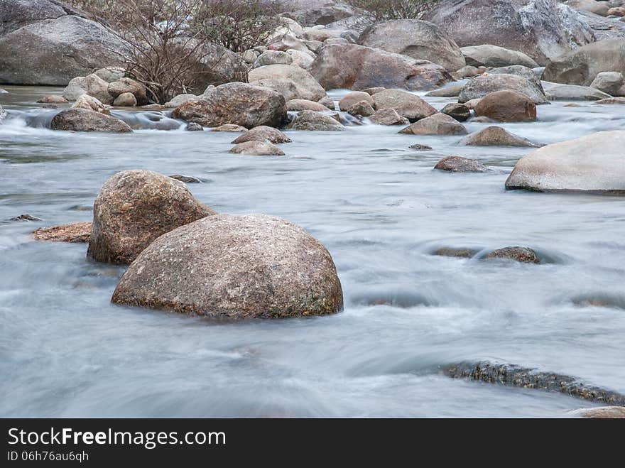 Beautiful river flow over the stone. Beautiful river flow over the stone