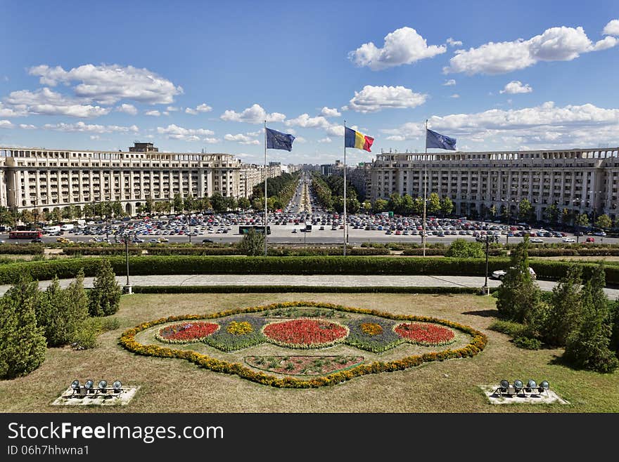 View from the balcony of the Parliament Palace. View from the balcony of the Parliament Palace