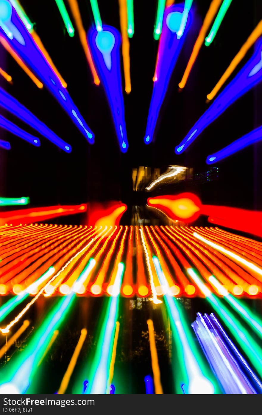 Long Exposure Of Christmas Lights While Zooming Out