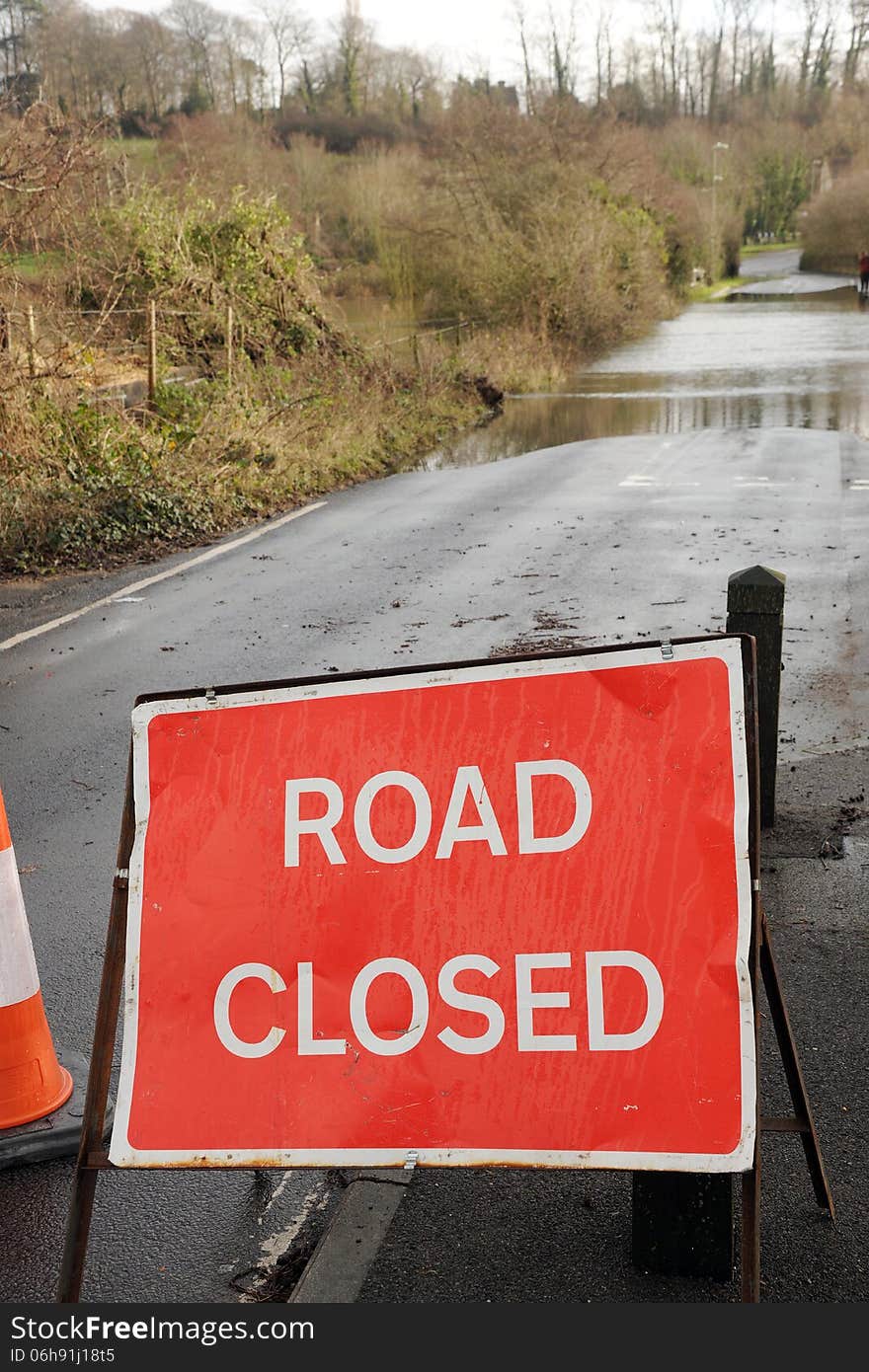 Road closed due to flooding