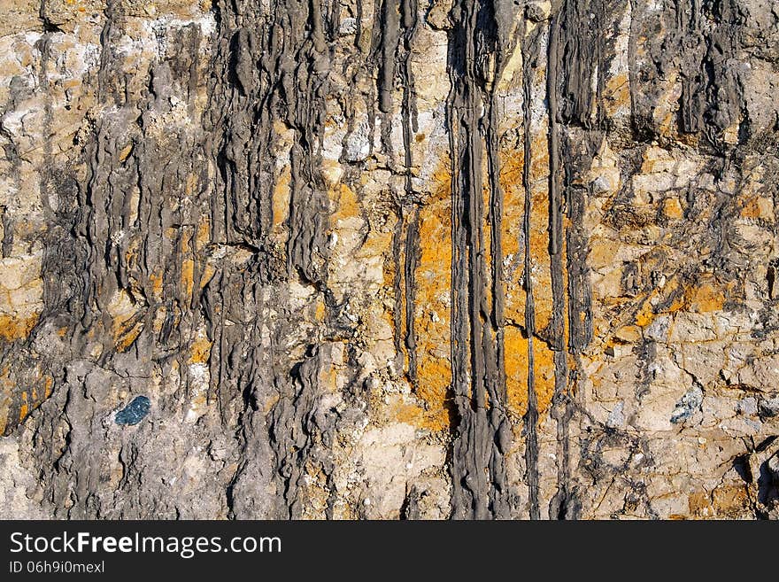 Wall of variegated sandstone, shot at the baltic sea. Wall of variegated sandstone, shot at the baltic sea