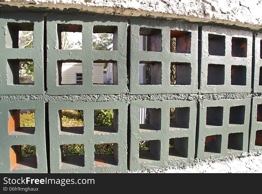 A Block Fence outside a House in Wilmington North Carolina