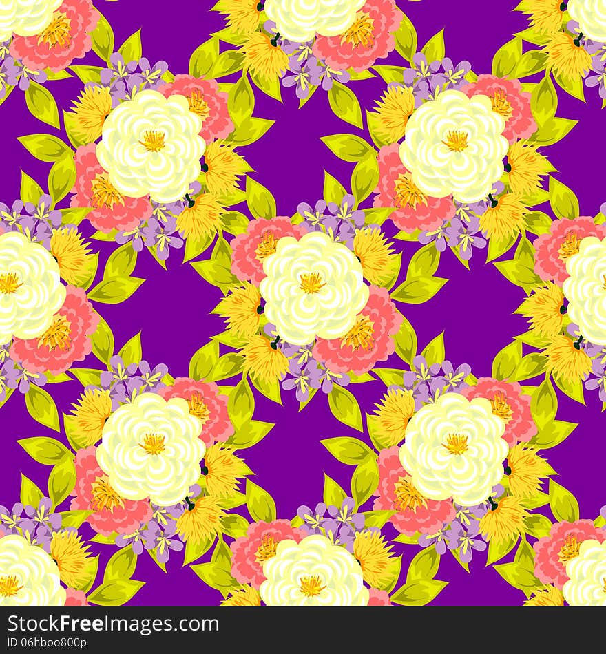 Vector seamless background with flowers. Vector seamless background with flowers