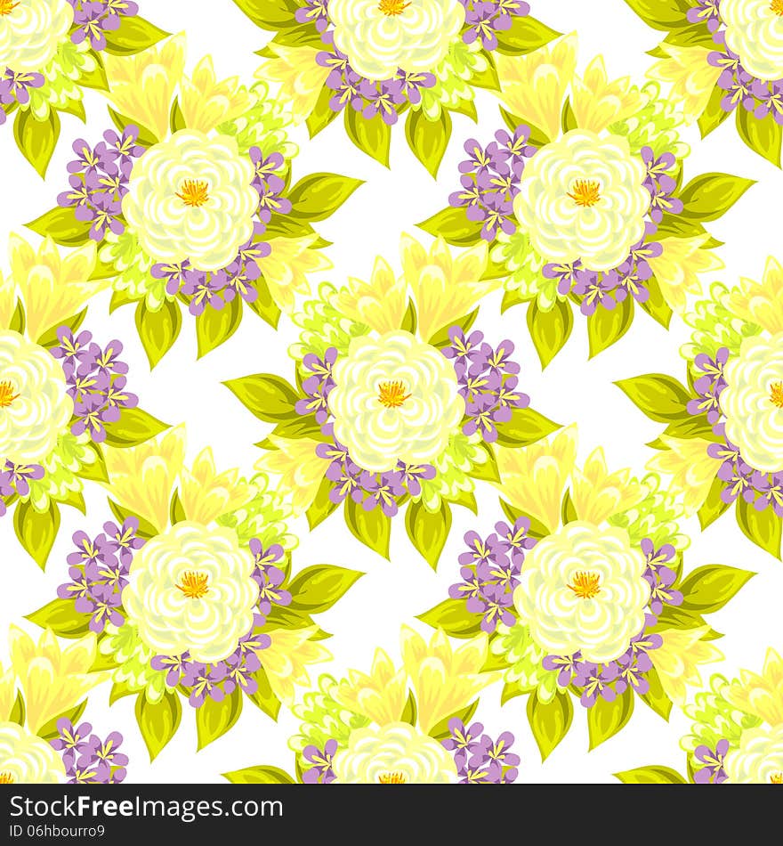 Vector seamless background with flowers. Vector seamless background with flowers