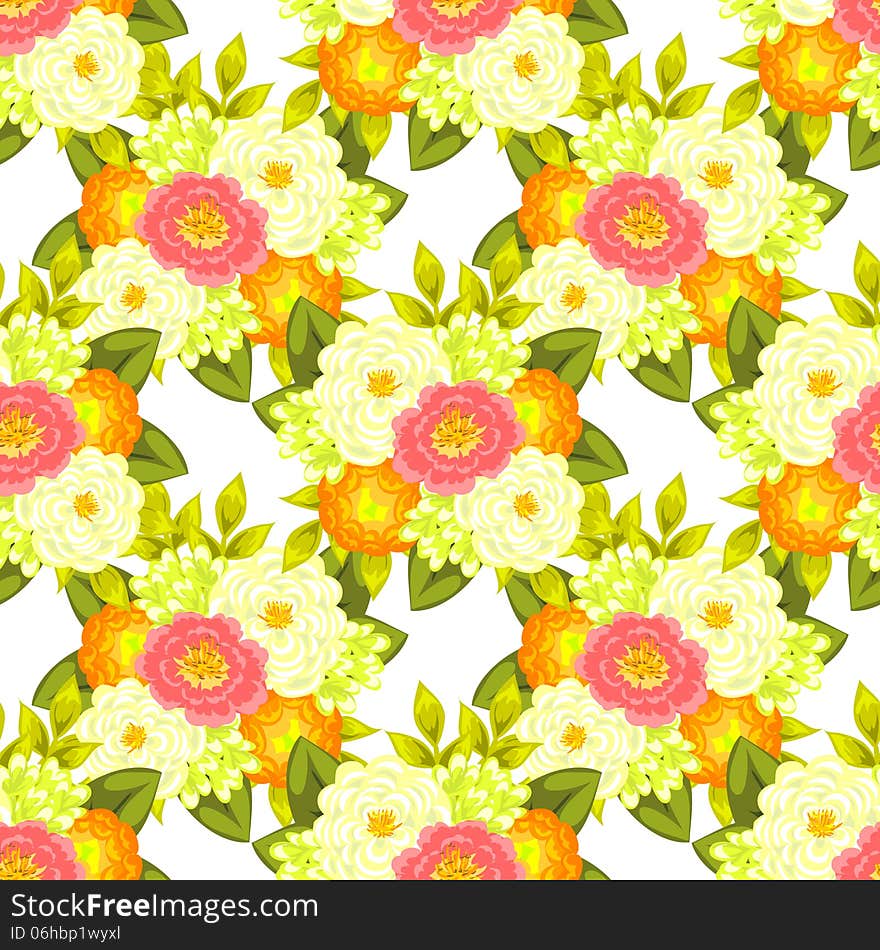 Vector seamless background with flowers. Vector seamless background with flowers