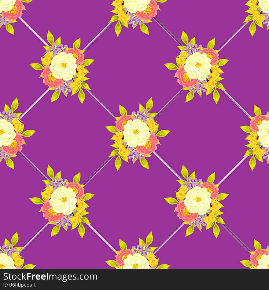 Vector seamless background with flowers. Vector seamless background with flowers