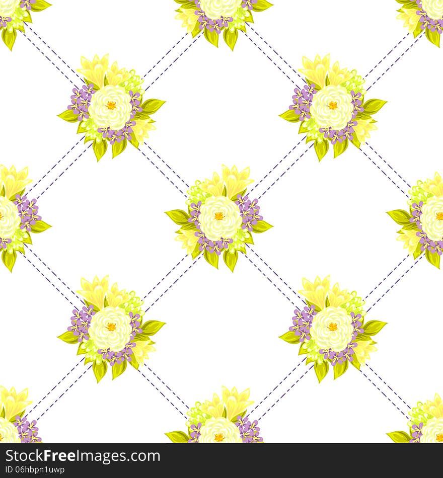 Vector seamless background with flowers. Vector seamless background with flowers