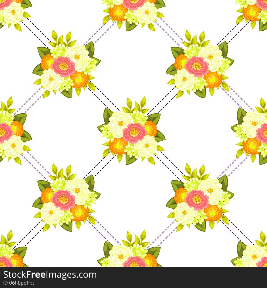 Vector seamless background with flowers. Vector seamless background with flowers