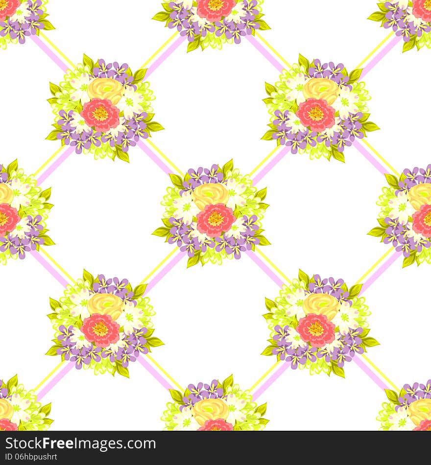 Vector seamless background with flowers. Vector seamless background with flowers