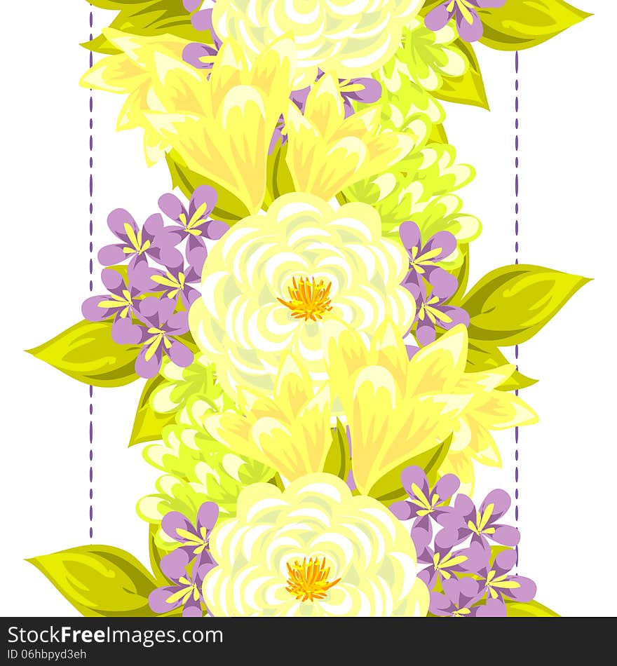 Vector seamless background with flowers. Vector seamless background with flowers