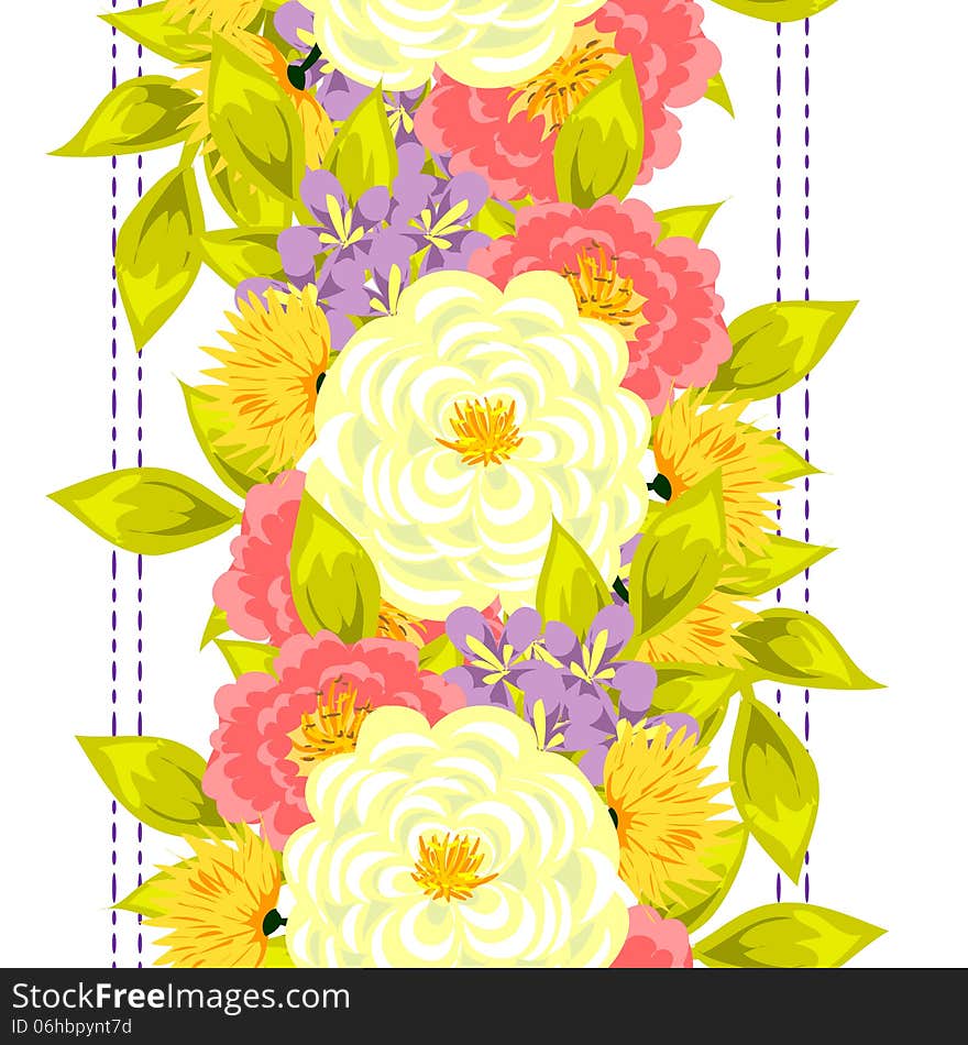 Vector seamless background with flowers. Vector seamless background with flowers