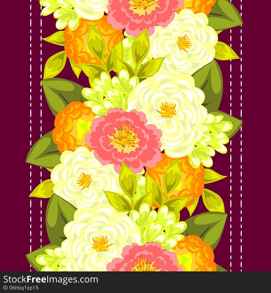 Vector seamless background with flowers. Vector seamless background with flowers