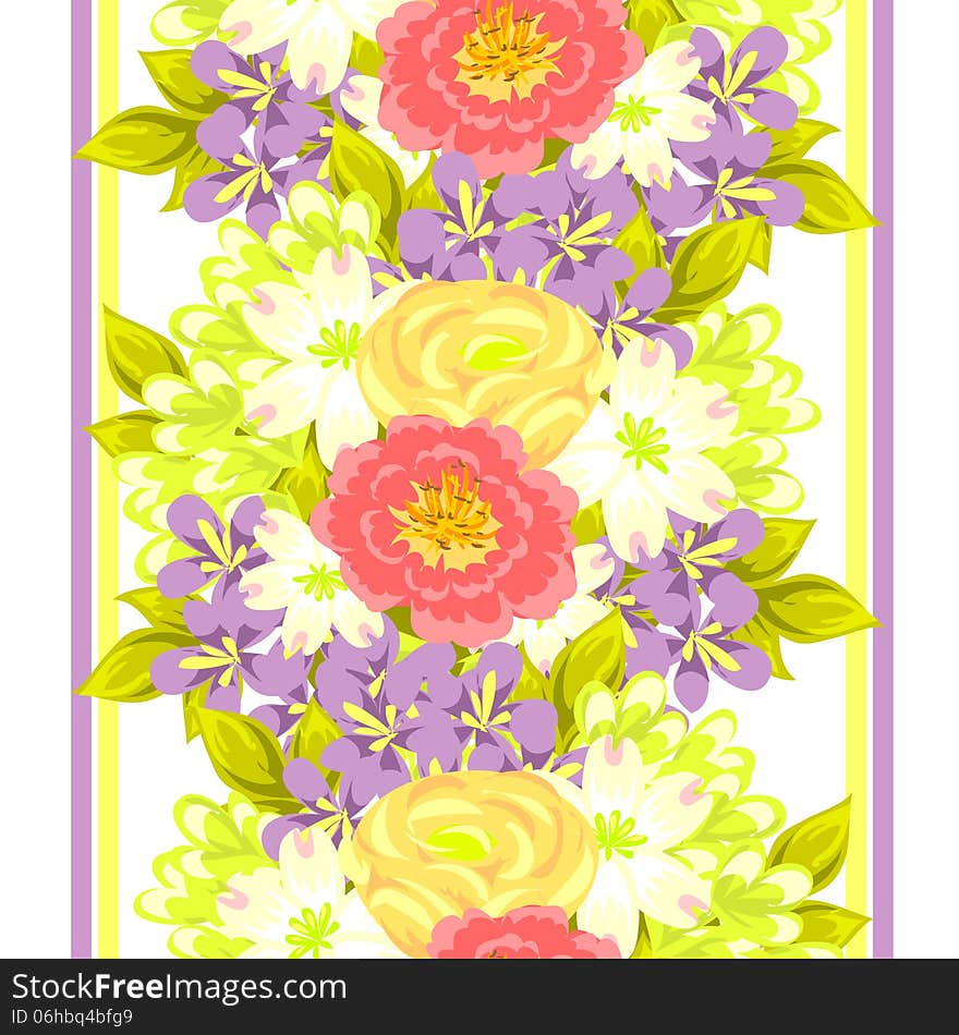 Vector seamless background with flowers. Vector seamless background with flowers