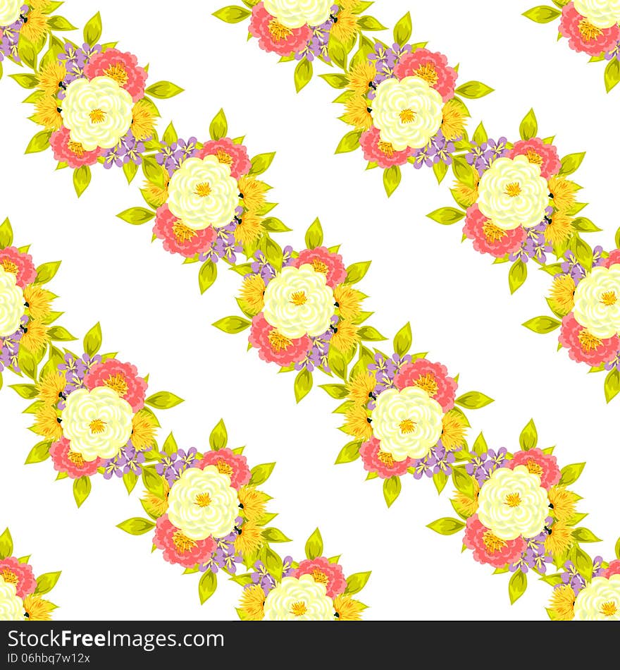 Vector seamless background with flowers. Vector seamless background with flowers