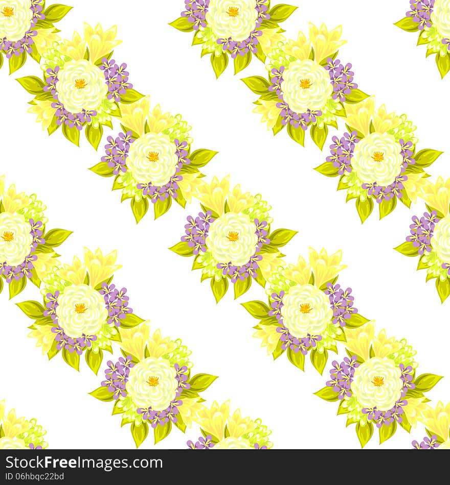 Vector seamless background with flowers. Vector seamless background with flowers