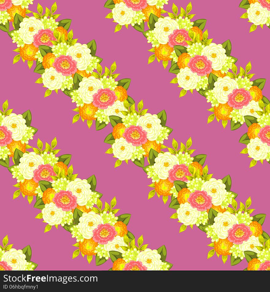 Vector seamless background with flowers. Vector seamless background with flowers