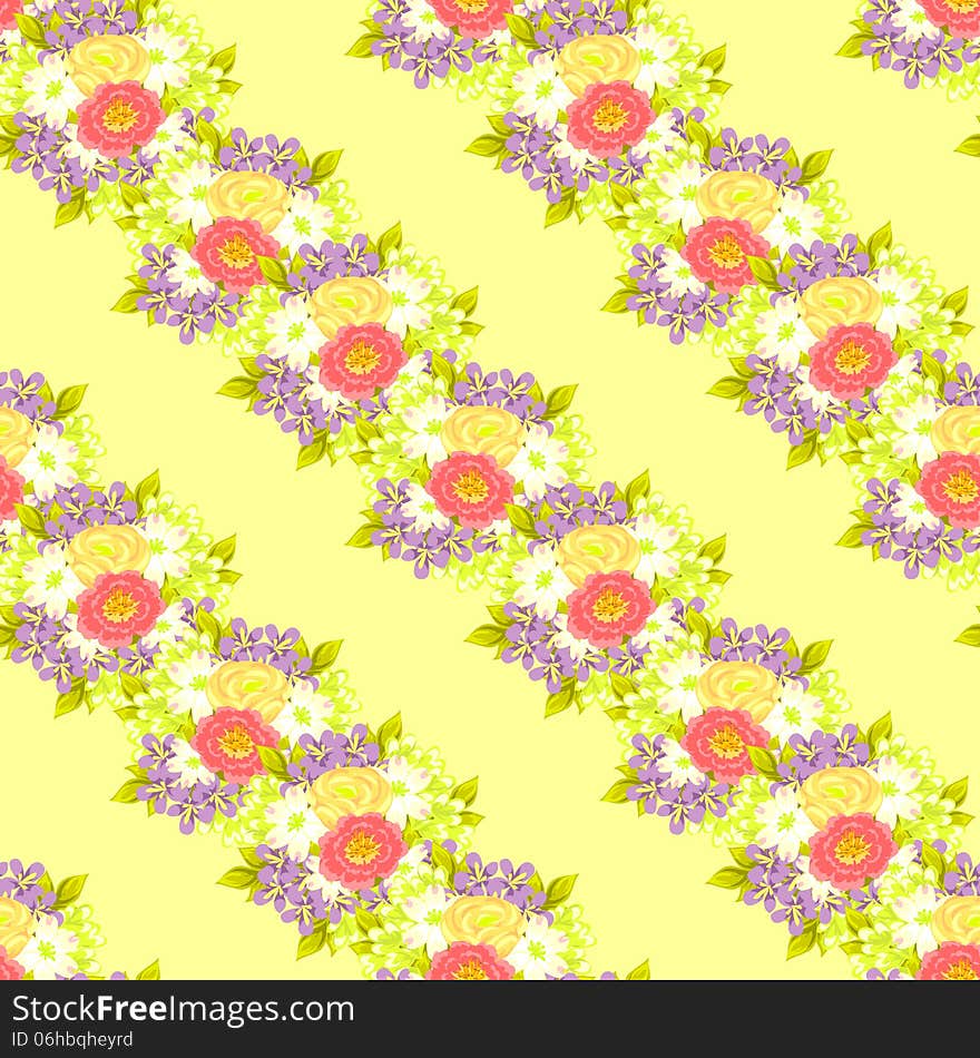 Vector seamless background with flowers. Vector seamless background with flowers