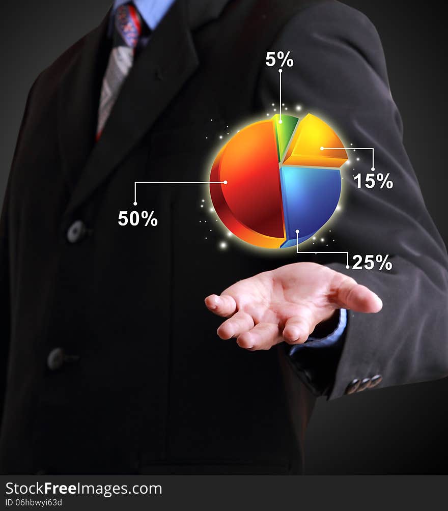 Business Man Showing Pie Chart