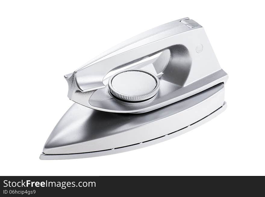 Plastic electric iron - on white background