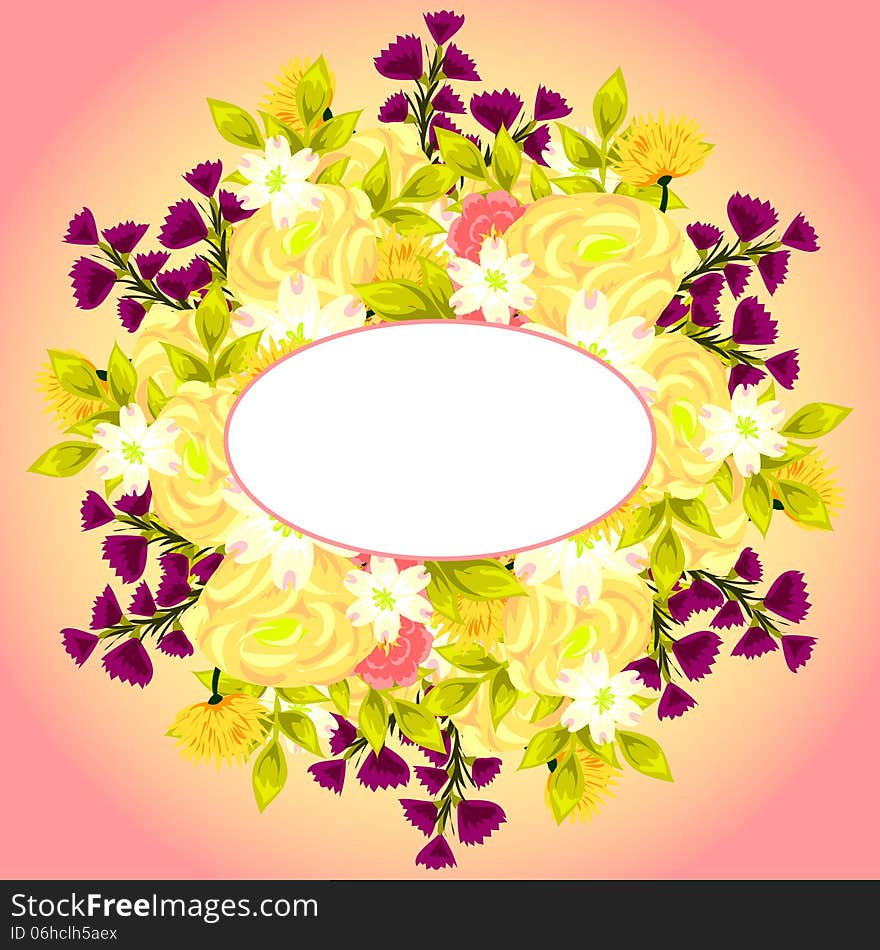 Fresh background with plants and flowers. Fresh background with plants and flowers