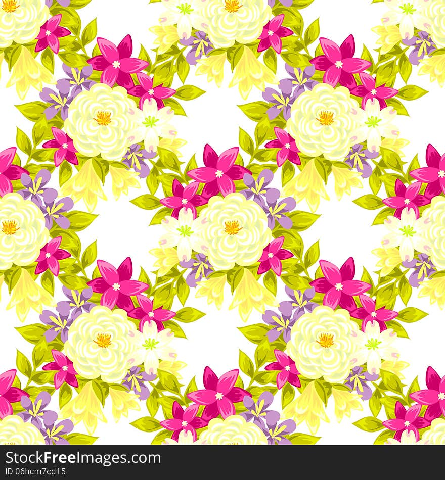 Vector seamless background with flowers. Vector seamless background with flowers