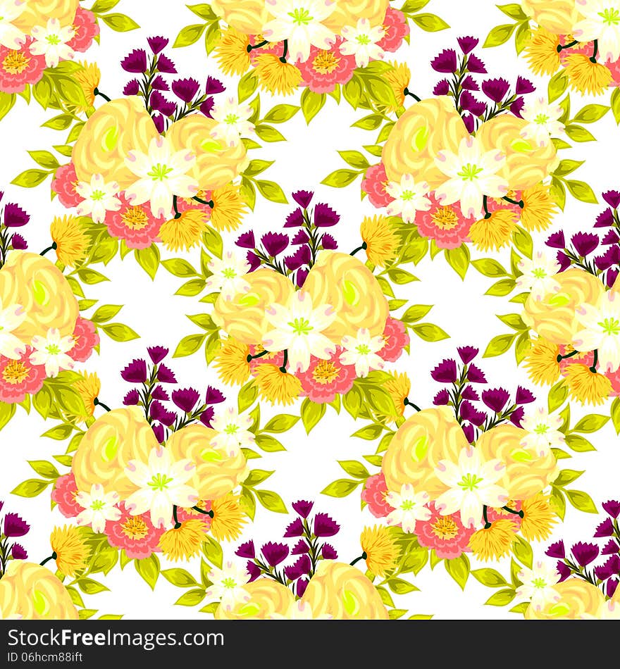 Vector seamless background with flowers. Vector seamless background with flowers