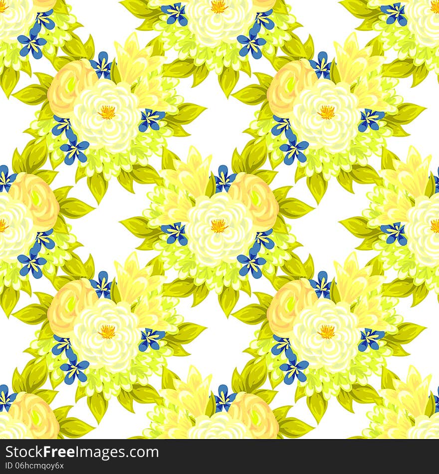 Vector seamless background with flowers. Vector seamless background with flowers