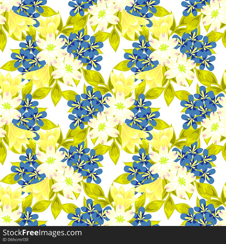 Vector seamless background with flowers. Vector seamless background with flowers