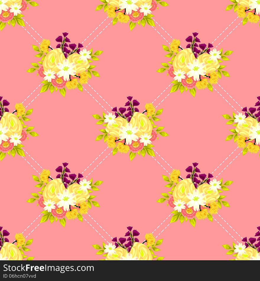 Vector seamless background with flowers. Vector seamless background with flowers