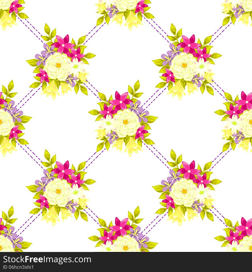 Vector seamless background with flowers. Vector seamless background with flowers