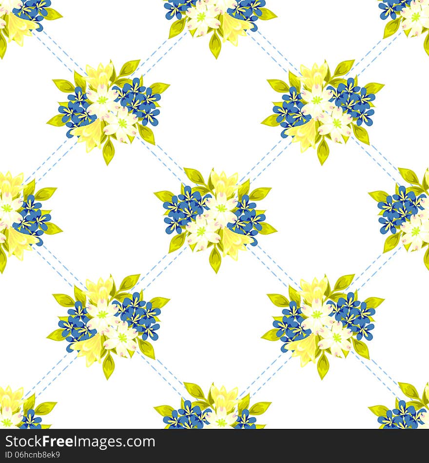 Vector seamless background with flowers. Vector seamless background with flowers