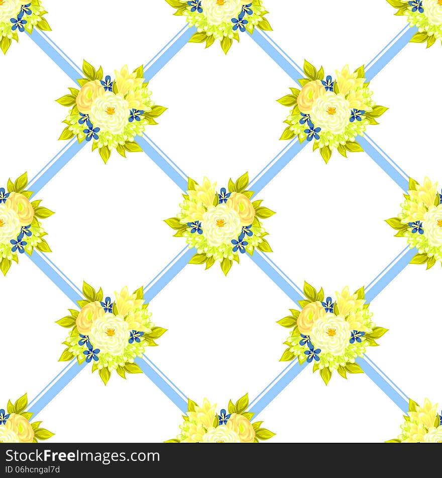 Vector seamless background with flowers. Vector seamless background with flowers