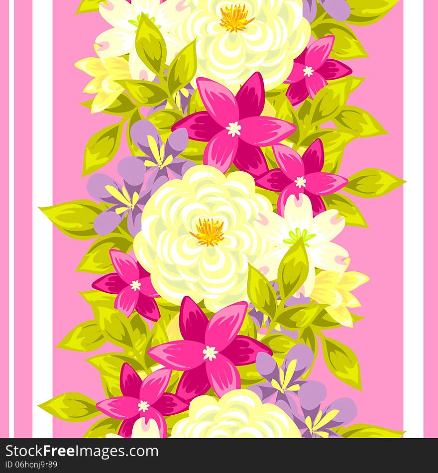 Vector seamless background with flowers. Vector seamless background with flowers