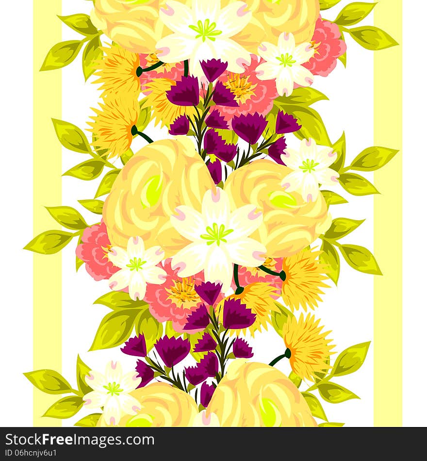 Vector seamless background with flowers. Vector seamless background with flowers