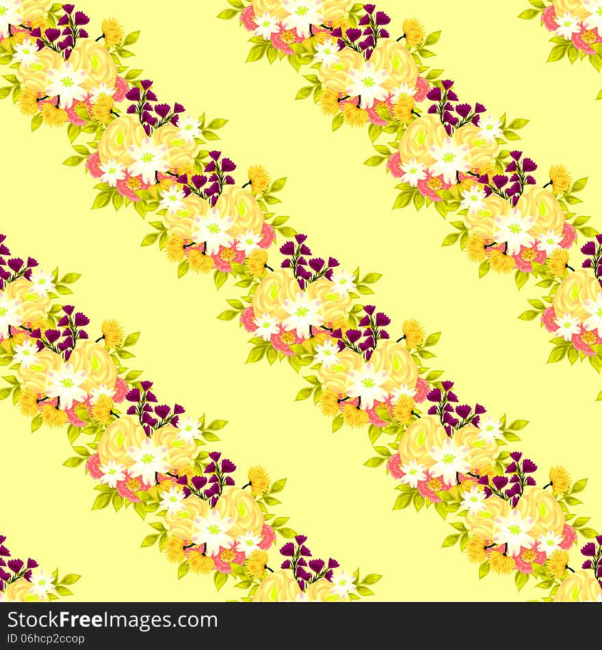 Vector seamless background with flowers. Vector seamless background with flowers