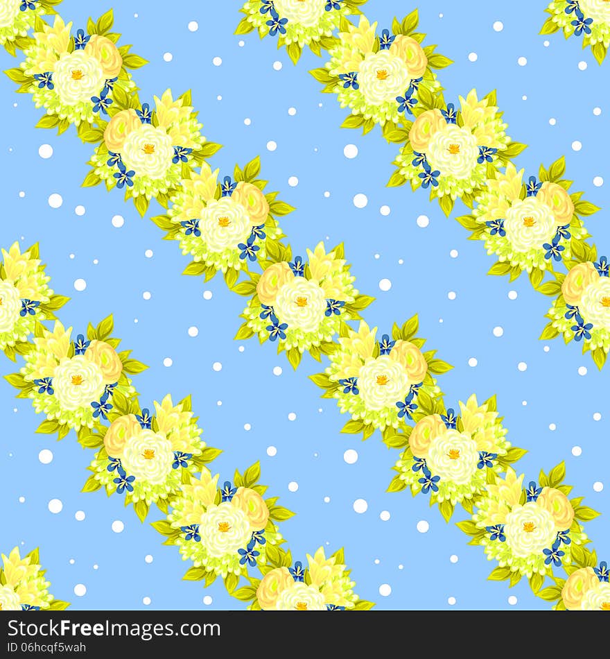 Vector seamless background with flowers. Vector seamless background with flowers