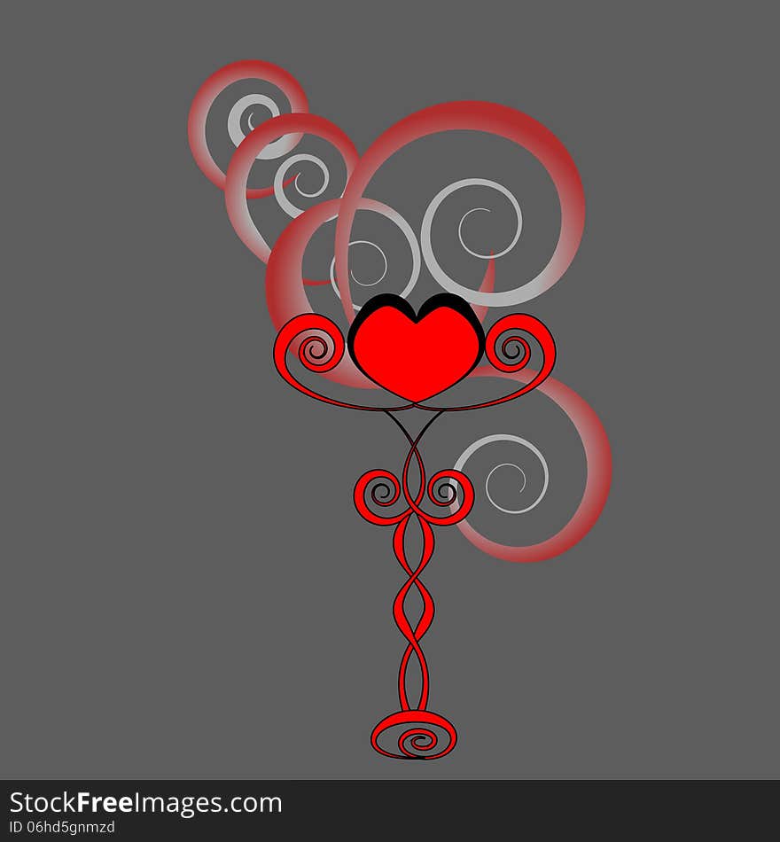 Heart on a stand. Love Valentine's Day. Vector illustration. Heart on a stand. Love Valentine's Day. Vector illustration.