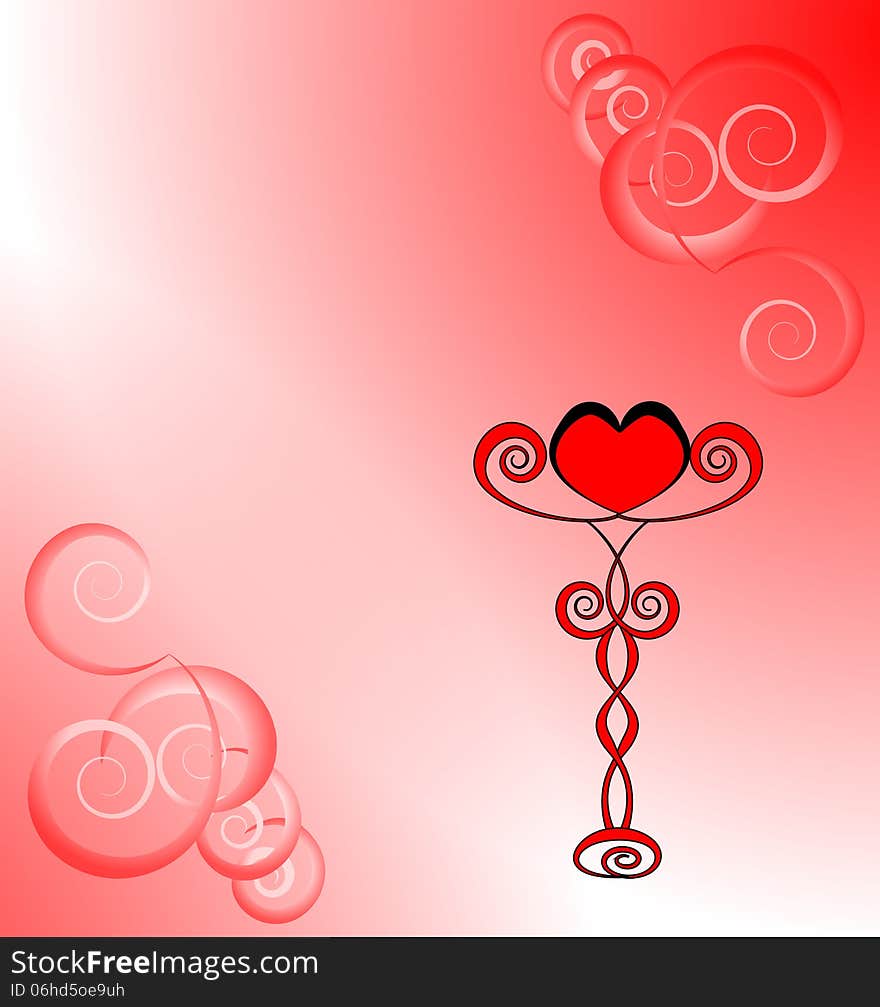 Heart on a stand. Love Valentine's Day. Vector illustration. Heart on a stand. Love Valentine's Day. Vector illustration.