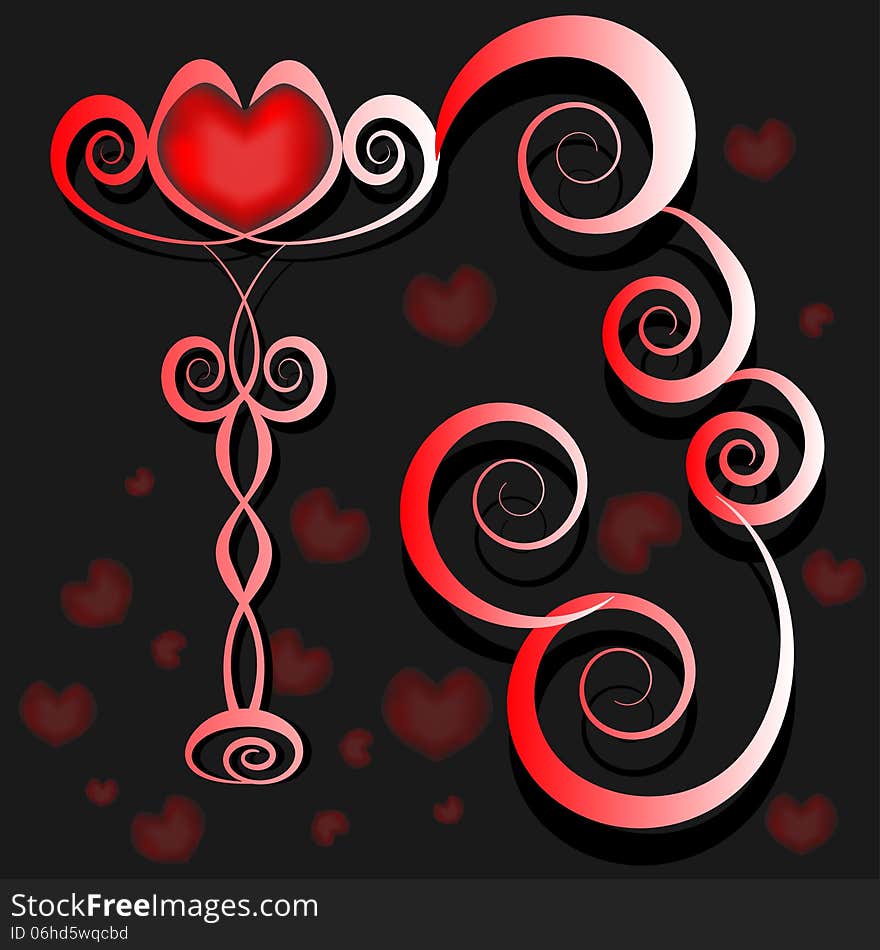 Heart on a stand. Love Valentine's Day. Vector illustration. Heart on a stand. Love Valentine's Day. Vector illustration.