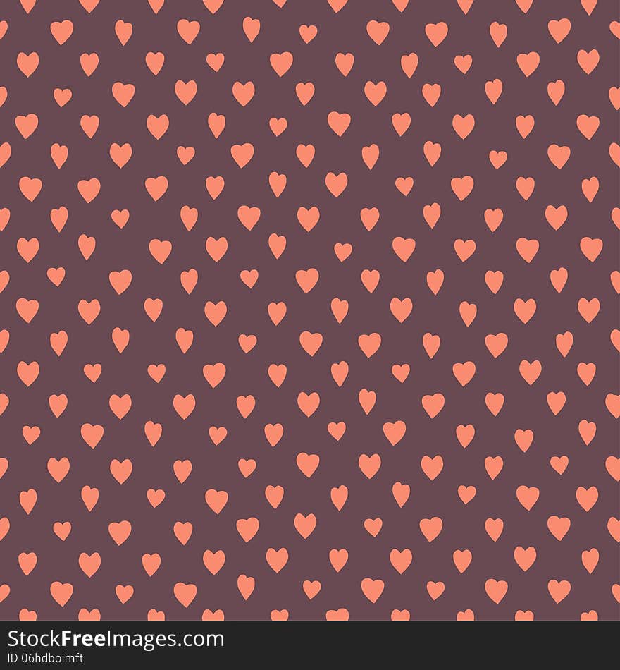 Retro seamless pattern with colorful hearts. Great for Valentines day. Abstract romantic background. Vector illustration