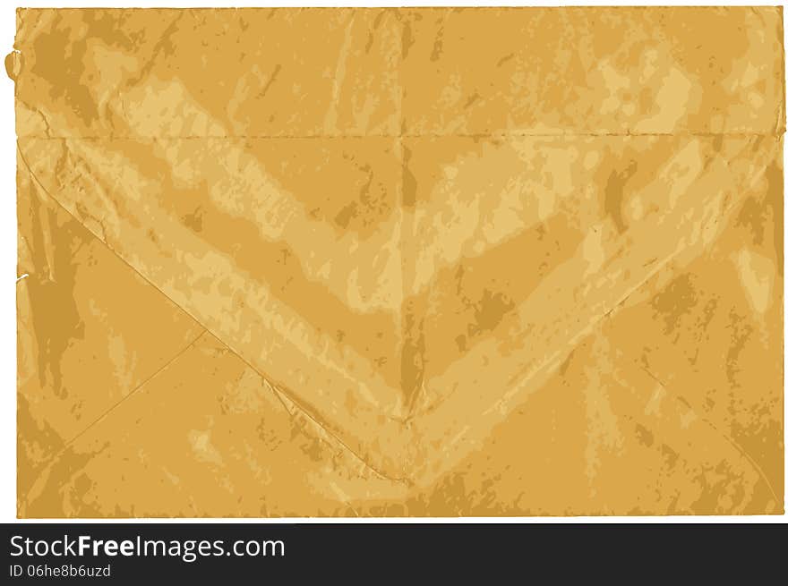 Old shabby sealed envelope with torn edges (vector)